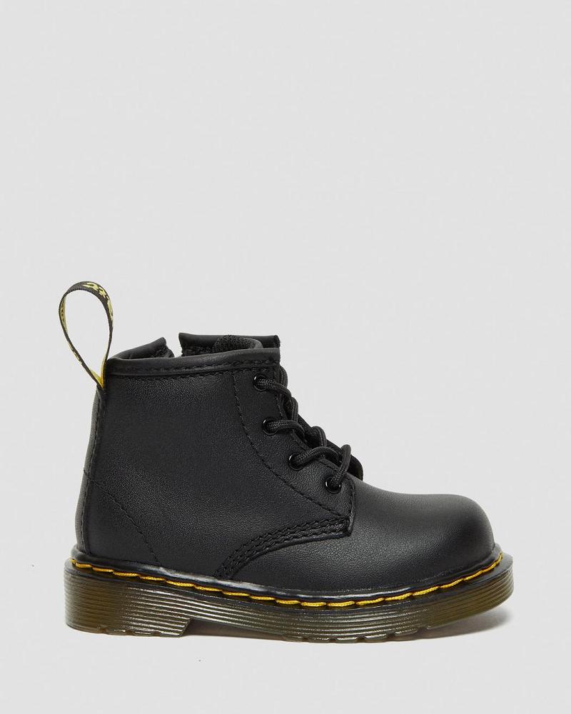 Black Kids' Dr Martens Infant 1460 Softy T Leather Lace Up Boots | CA 672JPQ